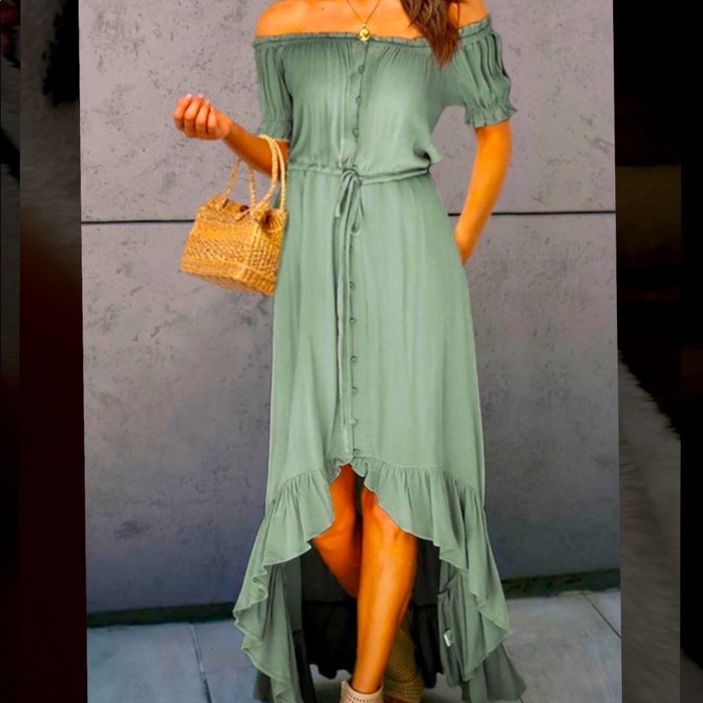 Olive Flowy Dress